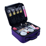 Travel Makeup Train  Cosmetic Case Makeup Organizer Portable Artist Storage Bag With Adjustable Dividers for Cosmetics Brushes