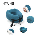 HMUNII U Shaped Memory Foam Neck Pillows Soft Slow Rebound Space Travel Pillow Solid Neck Cervical Healthcare Travel accessories